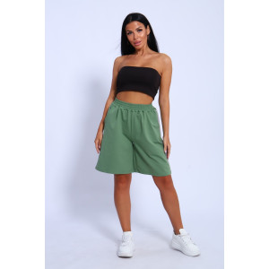 Шорты женские №35335 футер 2-х нитка (р-ры: 44-54) зеленый