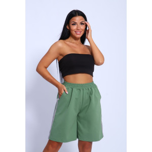 Шорты женские №35335 футер 2-х нитка (р-ры: 44-54) зеленый