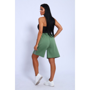 Шорты женские №35335 футер 2-х нитка (р-ры: 44-54) зеленый