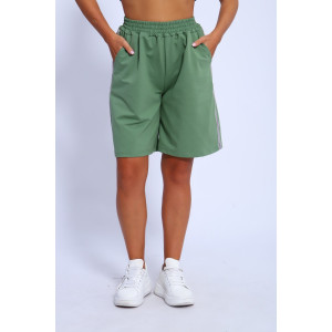 Шорты женские №35335 футер 2-х нитка (р-ры: 44-54) зеленый