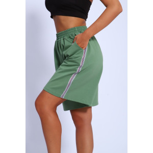 Шорты женские №35335 футер 2-х нитка (р-ры: 44-54) зеленый
