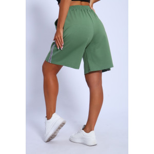 Шорты женские №35335 футер 2-х нитка (р-ры: 44-54) зеленый