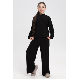 Костюм двойка детский №35334 ангора-лапша (р-ры: 134-164) черный