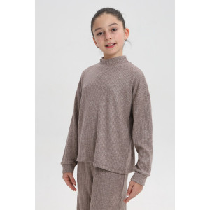 Костюм двойка детский №35334 ангора-лапша (р-ры: 134-164) капучино