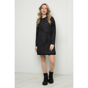 Платье женское №7500 футер 2-х нитка (р-ры: 42-52) винтаж черный