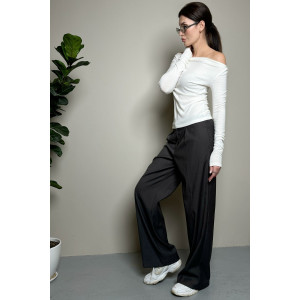 Лонгслив женский №058265 вязаный трикотаж-эко-кашемир (р-ры: 48-50) молочный