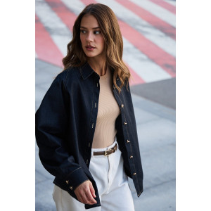 Рубашка женская №058255 джинс (р-ры: 42-50) черный Рубашка женская №058255 джинс (р-ры: 42-50) черный