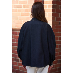 Рубашка женская №058255 джинс (р-ры: 42-50) черный Рубашка женская №058255 джинс (р-ры: 42-50) черный