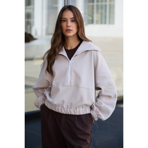 Свитшот женский №057844 Talisense лининг велюр (р-ры: 42-48) бежевый