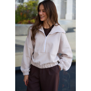 Свитшот женский №057844 Talisense лининг велюр (р-ры: 42-48) бежевый