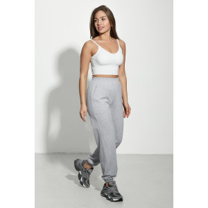 Брюки женские №85023 футер 2-х нитка (р-ры: 40-50) серый