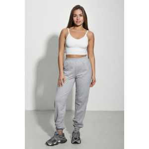 Брюки женские №85023 футер 2-х нитка (р-ры: 40-50) серый