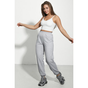 Брюки женские №85023 футер 2-х нитка (р-ры: 40-50) серый