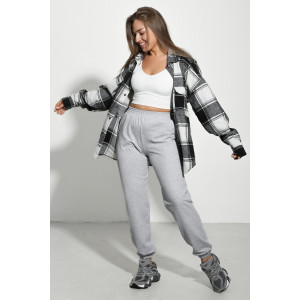 Брюки женские №85023 футер 2-х нитка (р-ры: 40-50) серый