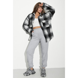 Брюки женские №85023 футер 2-х нитка (р-ры: 40-50) серый