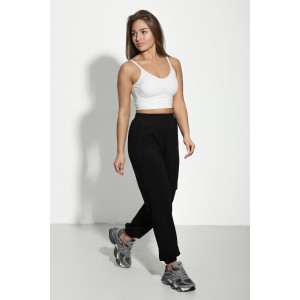 Брюки женские №85023 футер 2-х нитка (р-ры: 40-50) черный