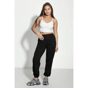 Брюки женские №85023 футер 2-х нитка (р-ры: 40-50) черный