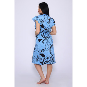 Халат женский №39038 кулирка (р-ры: 46-64) бирюзовый