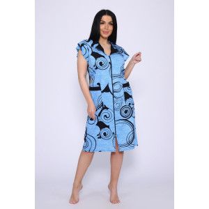 Халат женский №39038 кулирка (р-ры: 46-64) бирюзовый