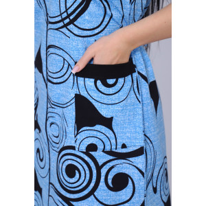 Халат женский №39038 кулирка (р-ры: 46-64) бирюзовый