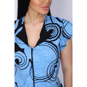 Халат женский №39038 кулирка (р-ры: 46-64) бирюзовый