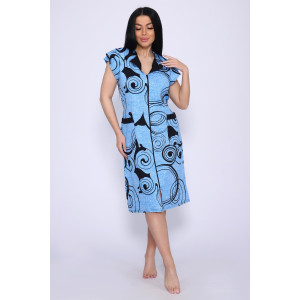 Халат женский №39038 кулирка (р-ры: 46-64) бирюзовый