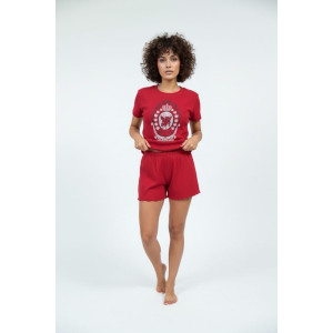 Пижама женская №403 рибана (р-ры: 42-52) красный Пижама женская №403 рибана (р-ры: 42-52) красный