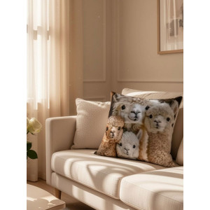 Наволочка-чехол декоративная велюр 3D на молнии "Альпака 4" Наволочка-чехол декоративная велюр 3D на молнии "Альпака 4"