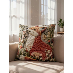 Наволочка-чехол декоративная велюр 3D на молнии "Лиса" Наволочка-чехол декоративная велюр 3D на молнии "Лиса"