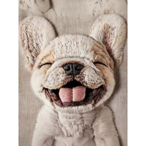 Наволочка-чехол декоративная велюр 3D на молнии "Собака улыбается" Наволочка-чехол декоративная велюр 3D на молнии "Собака улыбается"