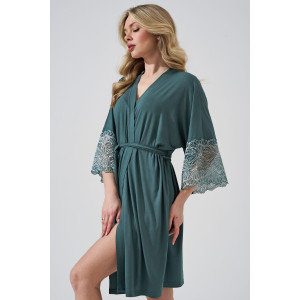 Халат женский 2451-Ви "Флирт" вискоза (р-ры: 46-52) зеленый
