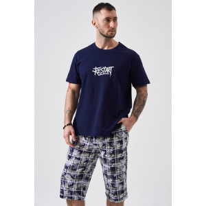 Костюм двойка мужской 2449-К "Рестарт" кулирка (р-ры: 48-58) синий