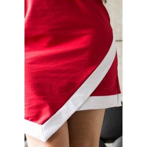 Платье с углом на подоле П 045 футер с лайкрой (р-ры: 42-56) красный