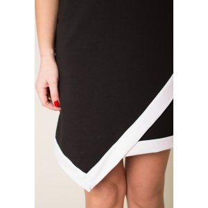 Платье с углом на подоле П 045 футер с лайкрой (р-ры: 42-56) черный