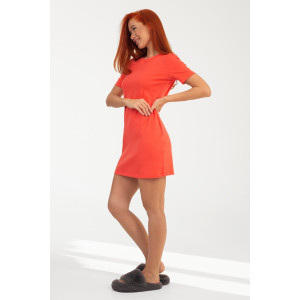 Платье женское К-382 "Дора" рибана (р-ры: 42-48) коралл