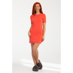 Платье женское К-382 "Дора" рибана (р-ры: 42-48) коралл