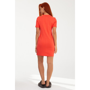 Платье женское К-382 "Дора" рибана (р-ры: 42-48) коралл