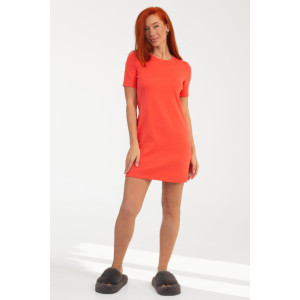 Платье женское К-382 "Дора" рибана (р-ры: 42-48) коралл