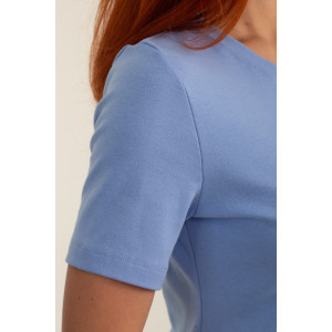 Платье женское К-382 "Дора" рибана (р-ры: 42-48) голубой