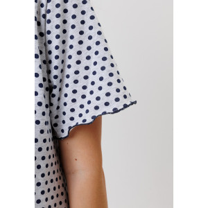 Сорочка женская №2119/2 хлопок-полиэстер (р-ры: 48-58) серый-горошек