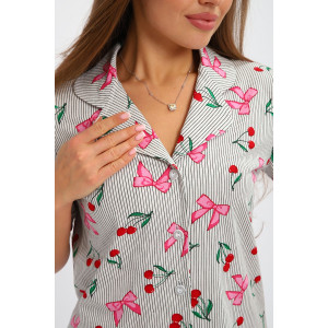 Пижама женская №251 кулирка (р-ры: 44-52) белый Пижама женская №251 кулирка (р-ры: 44-52) белый