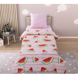 Детское постельное белье перкаль на резинке "Арбузы"