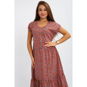 Платье женское №247.1 кулирка (р-ры: 50-64) коричневый