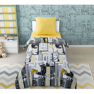 Детское постельное белье перкаль на резинке "Кавай"