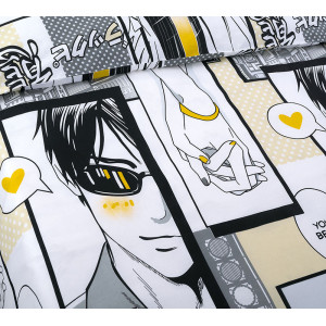 Детское постельное белье перкаль на резинке "Кавай"