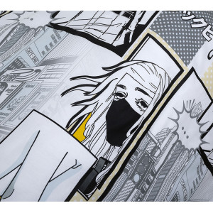 Детское постельное белье перкаль на резинке "Кавай"