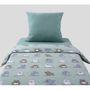 Детское постельное белье перкаль на резинке "Намасте"