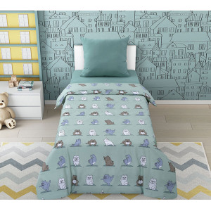 Детское постельное белье перкаль на резинке "Намасте"