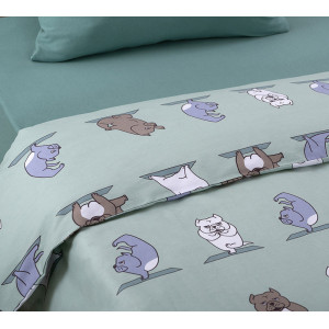 Детское постельное белье перкаль на резинке "Намасте"