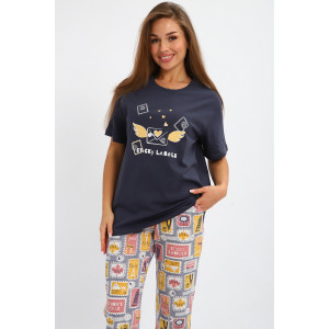 Костюм двойка женский №246.1 кулирка (р-ры: 46-56) антрацит